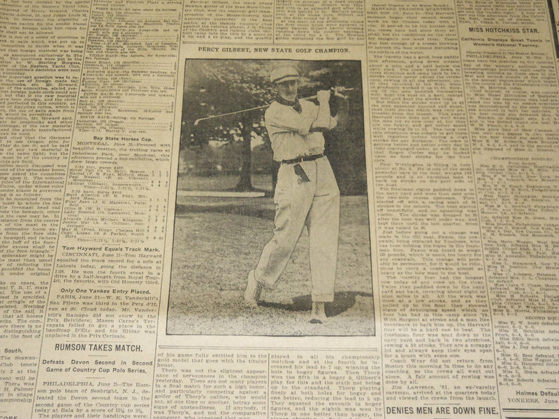 1909 JUNE 22 THE BOSTON HERALD - RALPH HARDING CAUGHT AT MILFORD - BH 371