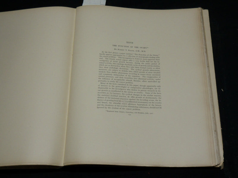 1912 STUDIES IN CANCER - PATHOLOGY BOUND VOLUME NO. 2 - 32 PLATES - KD 4500