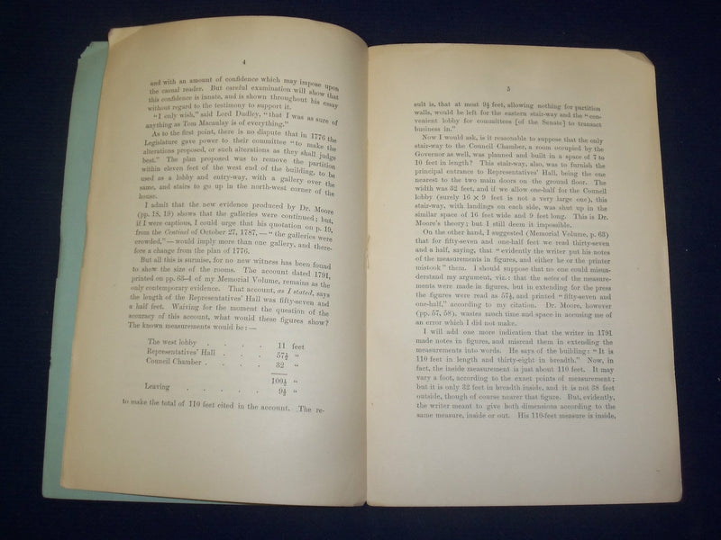1886 REPLY TO G. H. MOORE'S THE OLD STATE HOUSE DEFENDED - LOT OF 2 - J 4592