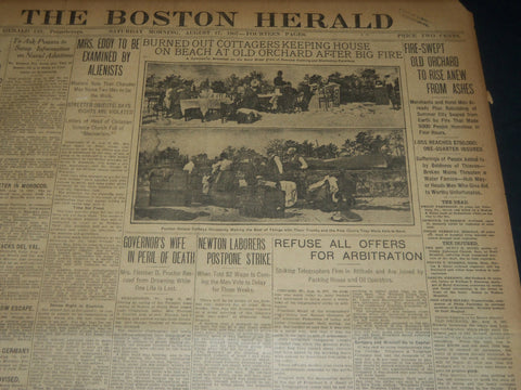 1907 AUGUST 7 THE BOSTON HERALD - OLD ORCHARD AFTER BIG FIRE - BH 229
