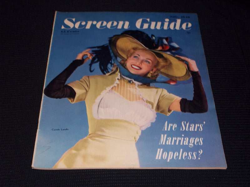 1946 JULY SCREEN GUIDE MAGAZINE - CAROLE LANDIS FRONT COVER - E 20114