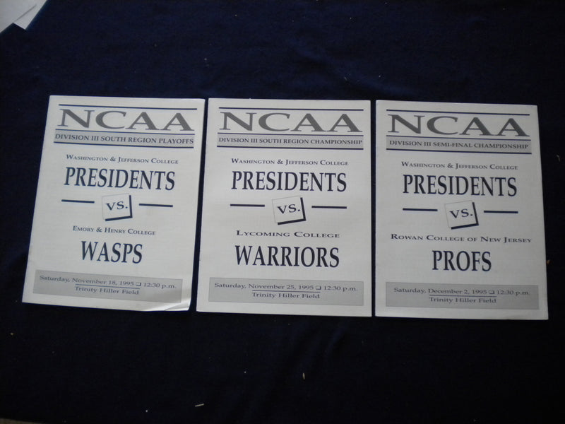 1995 NOV 18-DEC 2 NCAA SOUTH REGION PLAYOFF/CHAMPIONS PROGRAMS LOT OF 3 - J 8337
