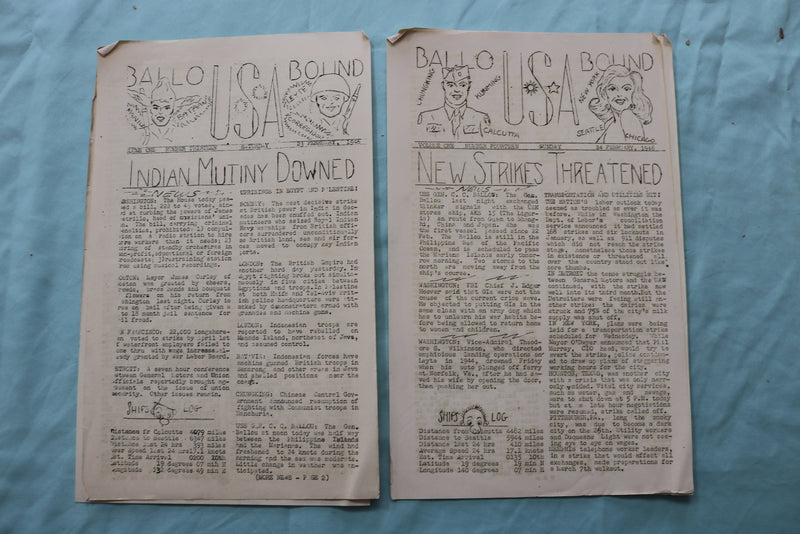 1946 BALLOU BOUND- TRANSPORT SHIP NEWSPAPER - LOT OF 26 - K 2519