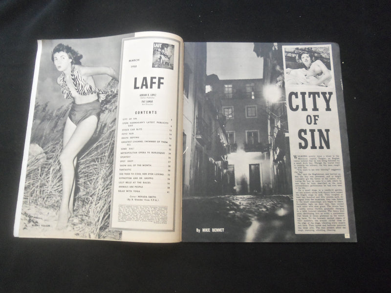 1950 MARCH LAFF MAGAZINE - NEVADA SMITH COVER - BUNNY YEAGER INSIDE - J 7782