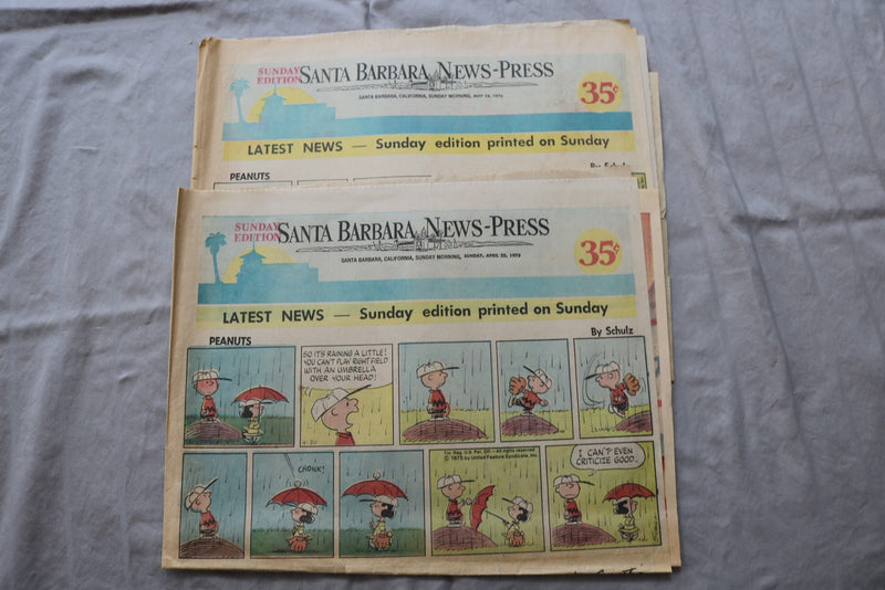 1974-1975 SANTA BARBARA NEWS-PRESS SUNDAY COMICS SECTIONS- LOT OF 14- NP 9309
