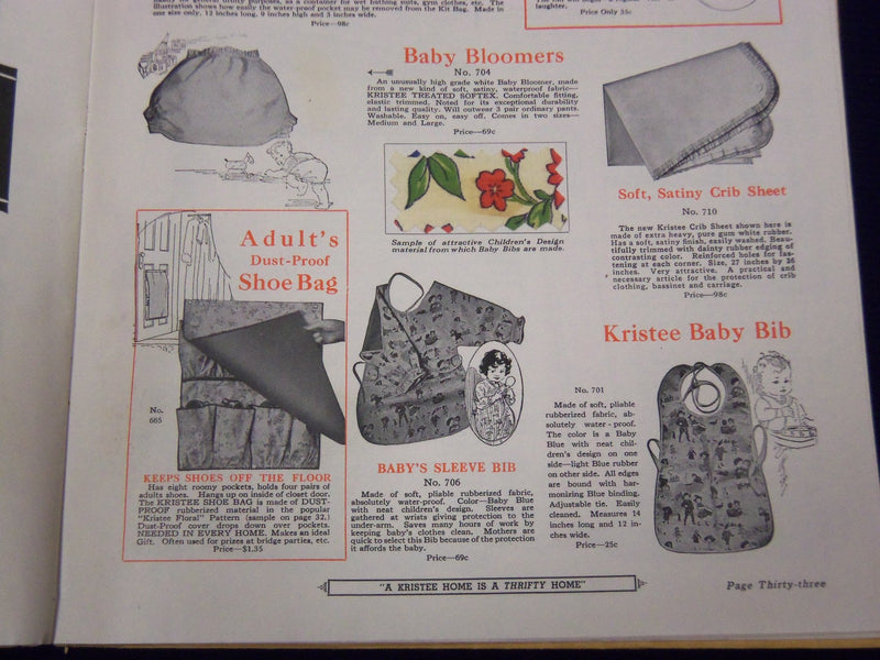 1930'S THE KRISTEE LINE THRIFTY HOME SPECIALTIES CATALOG - GREAT ADS - J 1973