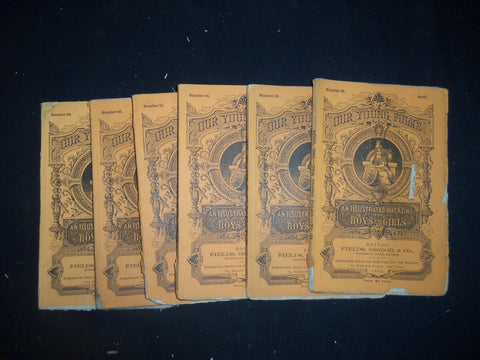 1869 OUR YOUNG FOLKS MAGAZINE - LOT OF 6 ISSUES - WR 1156