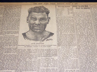 1921 JULY 3 NEW YORK TIMES - DEMPSEY KNOCKS OUT CARPENTIER IN 4TH ROUND- NT 8694