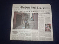 2023 SEPTEMBER 10 NEW YORK TIMES - OVER 1,300 KILLED IN MOROCCO EARTHQUAKE