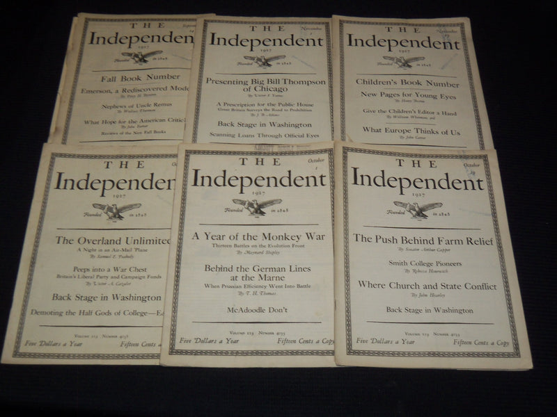 1927 THE INDEPENDENT WEEKLY MAGAZINE LOT OF 42 ISSUES - ARTICLES & ADS - WR 708