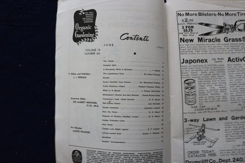 1947 ORGANIC GARDENING MAGAZINE - LOT OF 3 - K 1544