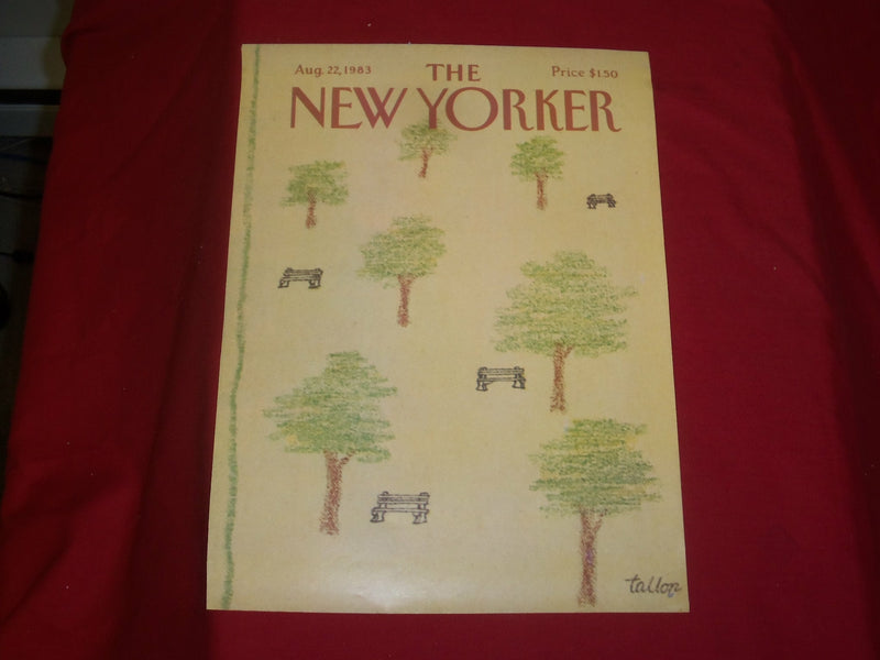 1983 AUGUST 22 NEW YORKER MAGAZINE FRONT COVER ONLY - GREAT ART FOR FRAMING