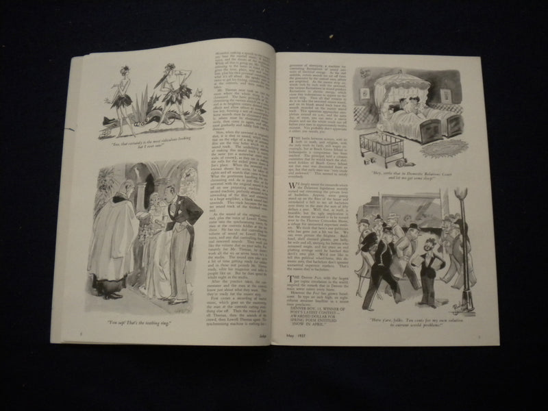 1937 MAY JUDGE MAGAZINE- FISHING WOMAN TAKES OFF BOOT AND FISH COMES OUT- B 439F