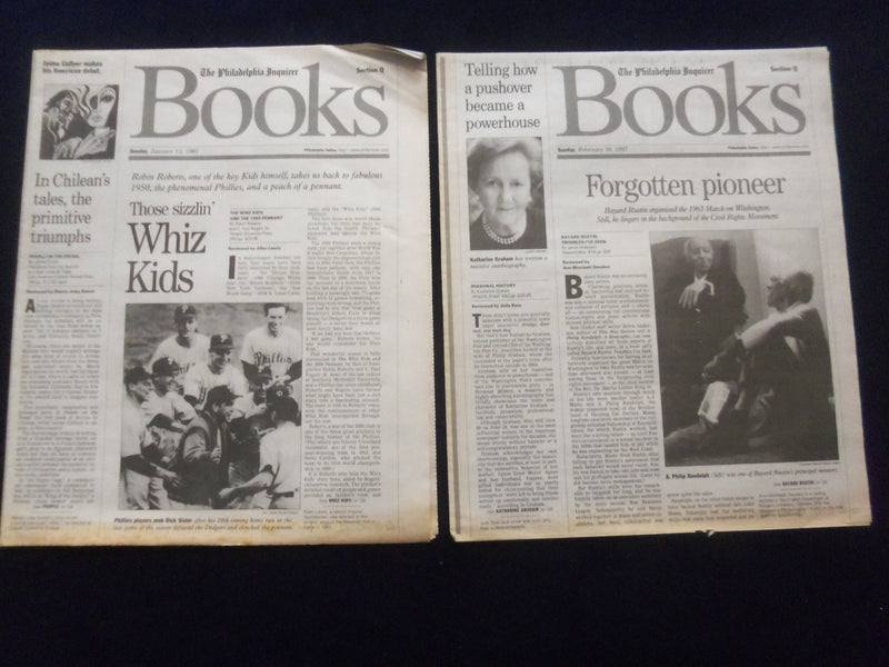 1997-1998 THE PHILADELPHIA INQUIRER SUNDAY BOOKS SECTION - LOT OF 14 - NP 6219