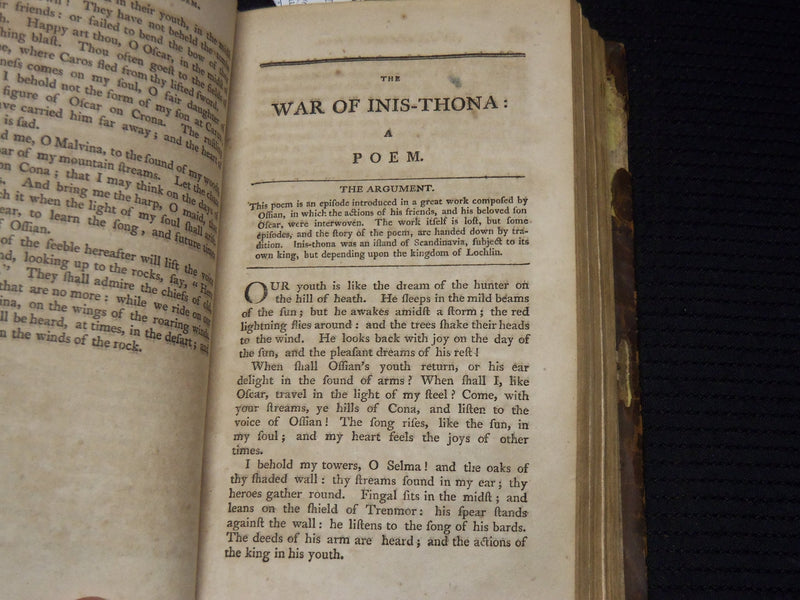 1806 THE POEMS OF OSSIAN THE SON OF FINGAL BOOK - VOLUME 1 - KD 9429