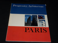 1987 JULY PROGRESSIVE ARCHITECTURE MAGAZINE - SPECIAL ISSUE PARIS COVER - E 4109