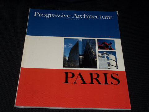 1987 JULY PROGRESSIVE ARCHITECTURE MAGAZINE - SPECIAL ISSUE PARIS COVER - E 4109