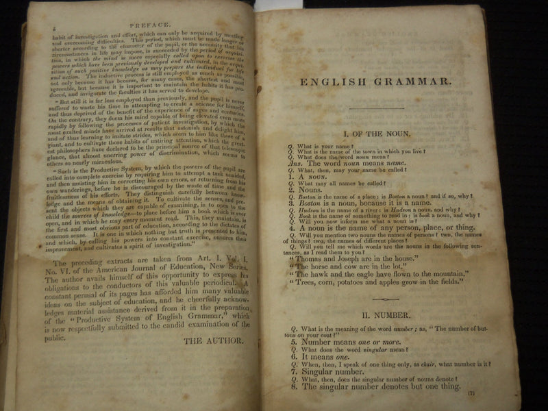 1844 ENGLISH GRAMMAR ON THE PRODUCTIVE SYSTEM BOOK BY ROSWELL SMITH - K 2592