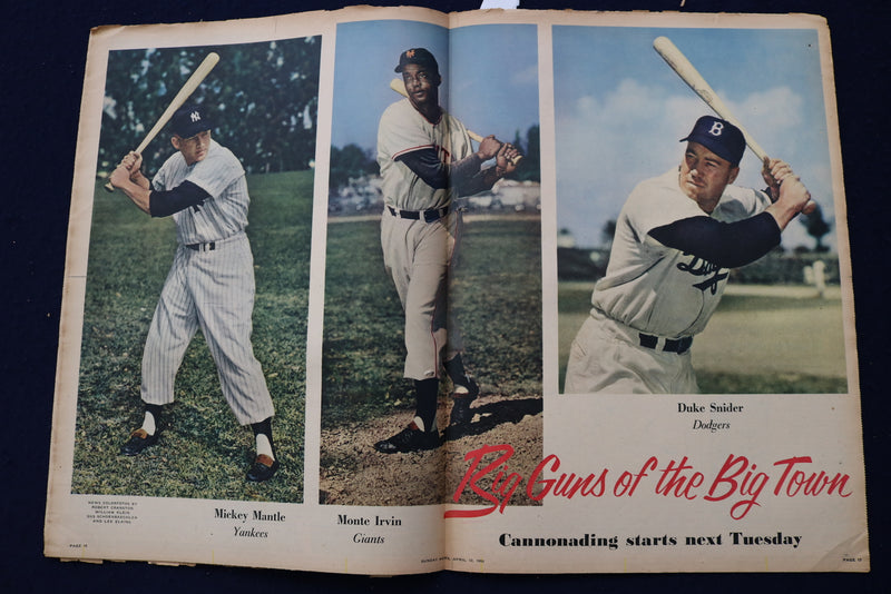 1953 APR 12 SUNDAY NEWS PICTURE - DANNY KAYE - MANTLE-IRVIN-SNIDER - E 22773