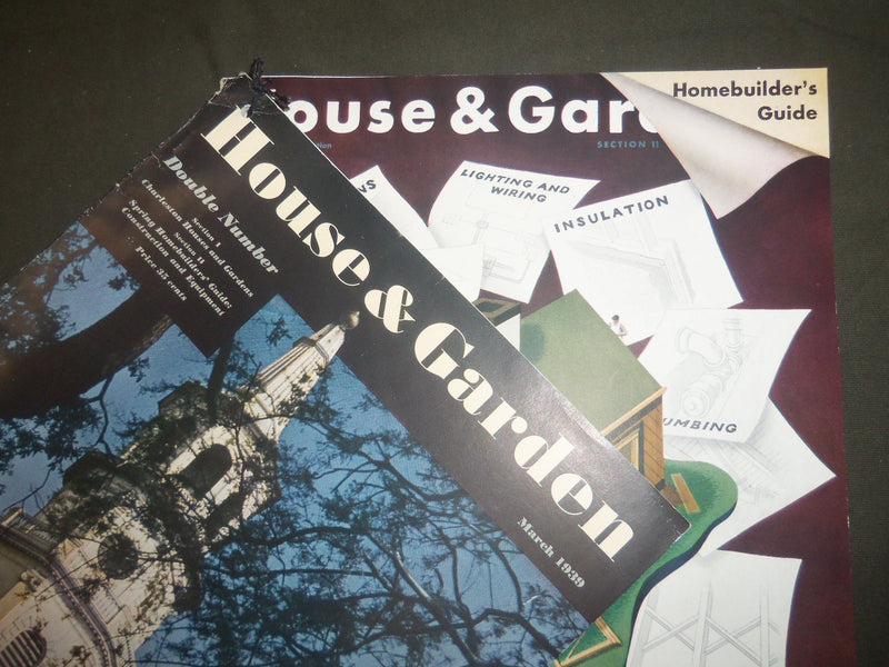 1939 MARCH THE HOUSE & GARDEN MAGAZINE LOT OF 2 - GREAT PHOTOS & ADS - ST 728