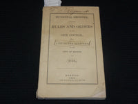 1849 CITY OF BOSTON MUNICIPAL REGISTER SOFTCOVER BOOK - RULES AND ORDERS- J 7082