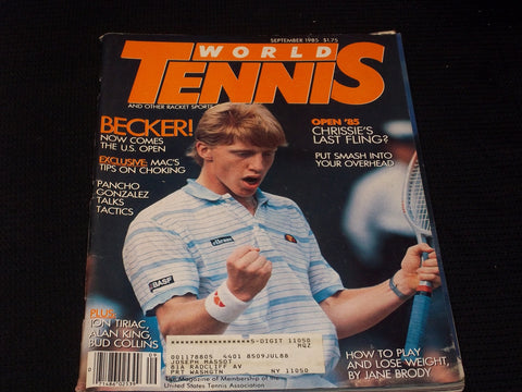 1985 SEPTEMBER WORLD TENNIS MAGAZINE - BORIS BECKER FRONT COVER - E 2381