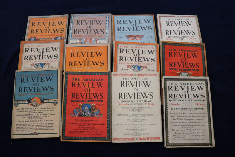 1925 AMERICAN REVIEW OF REVIEWS MAGAZINE - COMPLETE YEAR - LOT OF 12 - O 3305