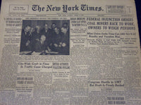 1948 APRIL 4 NEW YORK TIMES - ORDERS COAL MINERS BACK TO WORK - NT 158