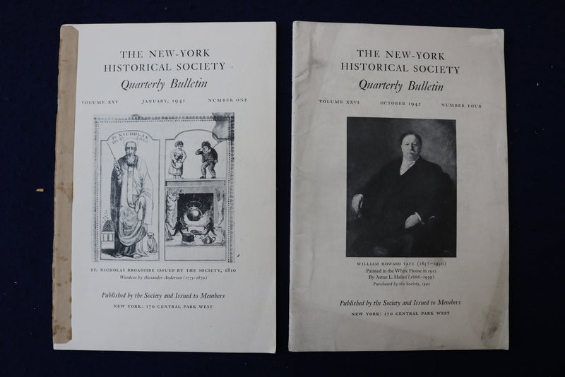 1941-1944 N.Y. HISTORICAL SOCIETY QUARTLY BULLETIN-SOFTCOVER - LOT OF 4 - K 1366