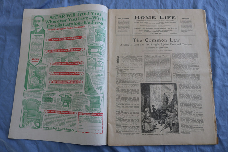 1913 FEBRUARY HOME LIFE MAGAZINE- ILLUSTRATIONS/STORIES/ADS - SP 4784R