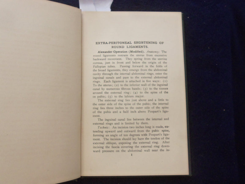 1906 A COMPEND OF OPERATIVE GYNECOLOGY HARDCOVER BOOK-WILLIAM BAINBRIDGE-KD 8487