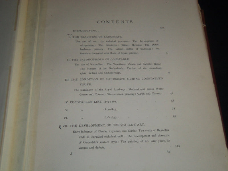 1902 CONSTABLE AND HIS INFLUENCE ON LANDSCAPE PAINTING BY C. J. HOLMES - Z 143