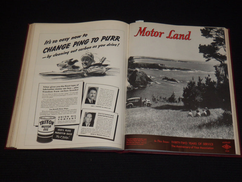 1939 JAN-DEC THE MOTOR LAND MAGAZINE BOUND VOLUME - TREASURE ISLAND - KD 704P