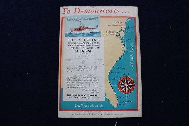 1936 OCTOBER MOTOR BOATING MAGAZINE - ILLUSTRATED BOATS COVER - E 11675