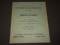 1933 SIMON-VIVENOT D'AMEUBLEMENTS DE L'EST FRENCH CATALOGUE - FR 733