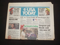 1996 DECEMBER 4 USA TODAY NEWSPAPER - SIMPSON PAL: NICOLE 'SHE WAS HIT'- NP 7838
