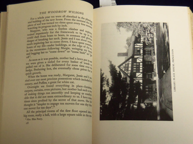 1937 THE WOODROW WILSONS BOOK BY ELEANOR WILSON MCADOO - KD 703I