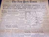 1944 JUNE 30 NEW YORK TIMES - GERMANS LASH OUT AT PINCERS GRIPPING CAEN- NT 1737