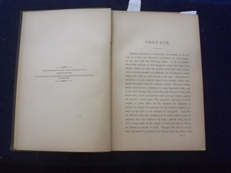 1869 RHYMES OF CONTRAST OF WISDOM AND FOLLY HARDCOVER BOOK BY JAMES RUSH-KD 8482