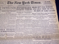 1946 APRIL 1 NEW YORK TIMES - COAL WORKERS STAY AWAY - NT 3128