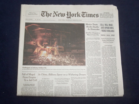 2023 MARCH 30 NEW YORK TIMES - FDA WILL MAKE ANTI-OPIOID DRUG WIDELY AVAILABLE