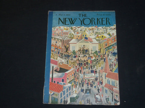1944 MARCH 4 THE NEW YORKER MAGAZINE - ILLUSTRATED COVER - NY 86