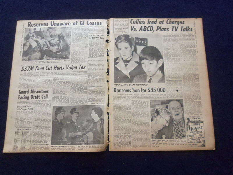 1965 NOV 19 BOSTON RECORD AMERICAN NEWSPAPER-VIET SNAFU COSTS GI LOSSES -NP 6306
