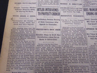 1933 APRIL 26 NEW YORK TIMES - HITLER INTERVENES TO PROTECT CHURCH - NT 5241