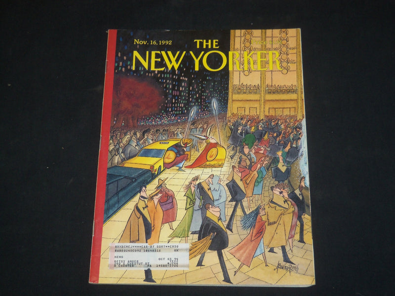 1992 NOVEMBER 16 THE NEW YORKER MAGAZINE - ILLUSTRATED COVER - NY 1560