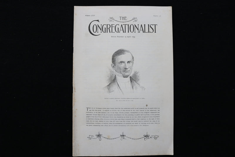 1895 APRIL 25 THE CONGREGATIONALIST MAGAZINE - ELIJAH COLEMAN BRIDGMAN - K 2334