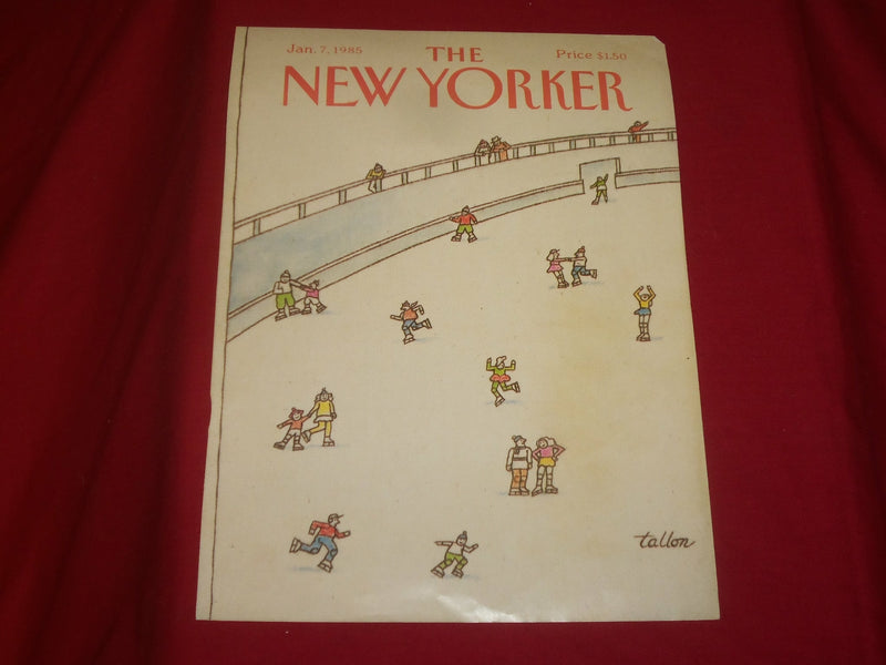 1985 JANUARY 7 NEW YORKER MAGAZINE FRONT COVER ONLY - GREAT ART FOR FRAMING