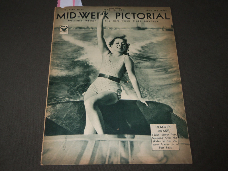 1934 MAY 5 MID-WEEK PICTORIAL MAGAZINE SECTION - FRANCIS DRAKE - J 3205