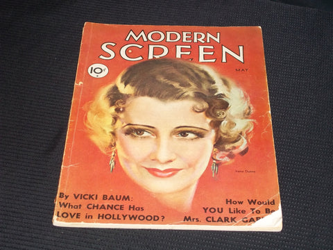 1932 MAY MODERN SCREEN MAGAZINE - IRENE DUNNE FRONT COVER - E 14508