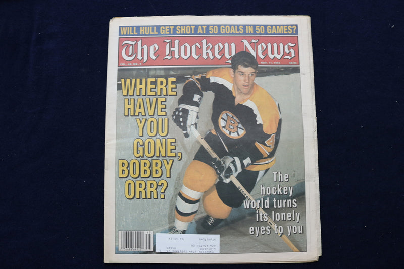 1994 NOVEMBER 11 THE HOCKEY NEWS NEWSPAPER - BOBBY ORR COVER - NP 8723